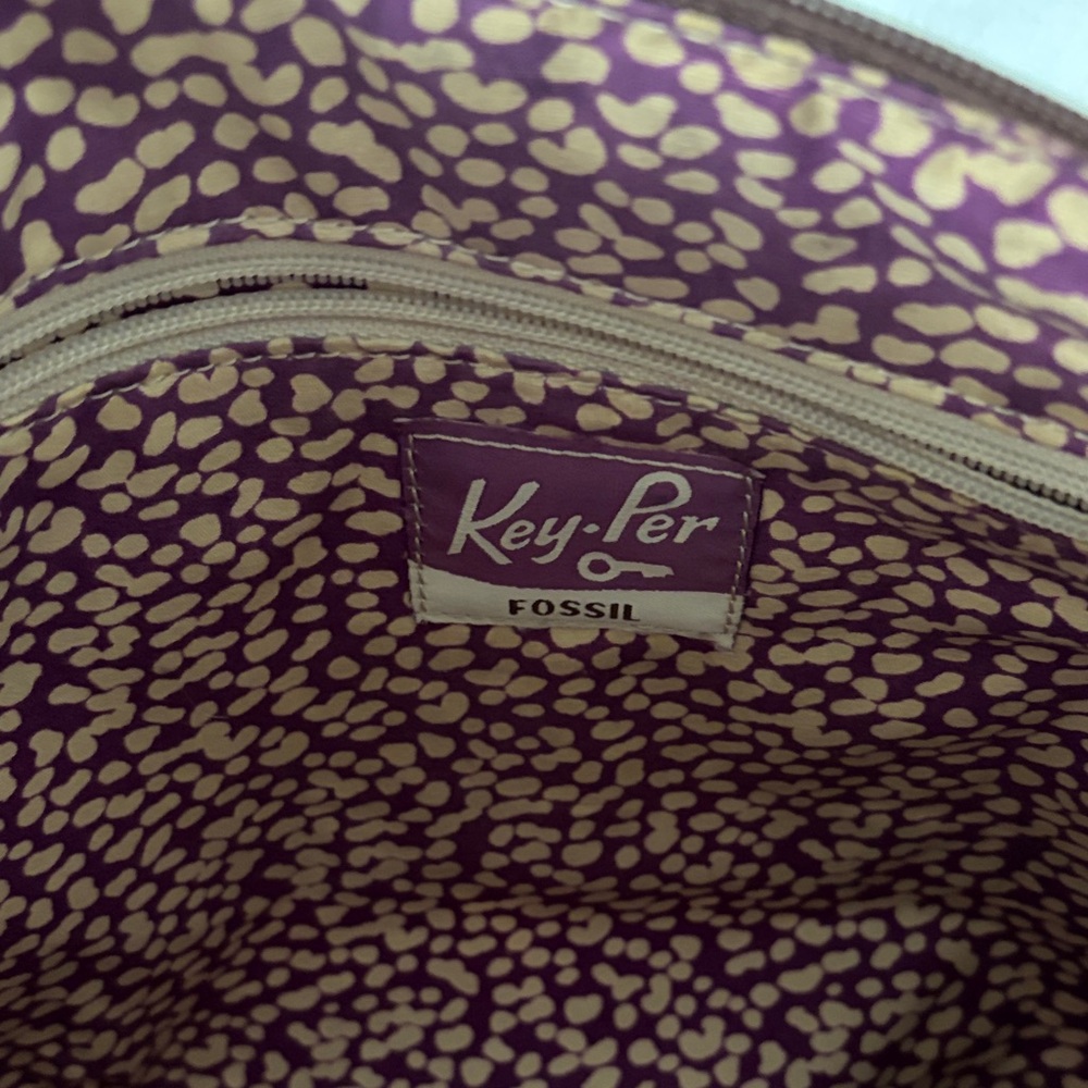 Fossil Crossbody Bag with Bird Design - Brown and Gray and Purple - Picture 11 of 15